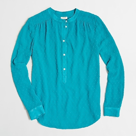 J. Crew Tops - J. Crew clipdot popover blouse